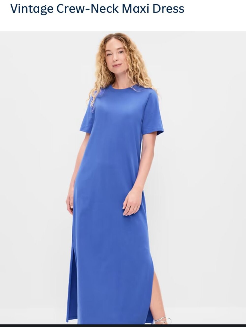 Old Navy "Vintage Crew Neck Maxi Dress" Blue & White Stripe - Size XL - Picture 2 of 4